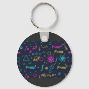 Neon Science & Math Formulas Pattern T-Shirt   Phy Keychain