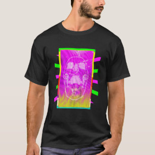 Neon Scream Vaporwave Retro Skull Indie Aesthetic T-Shirt