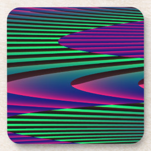 Neon Seas Cork Coaster