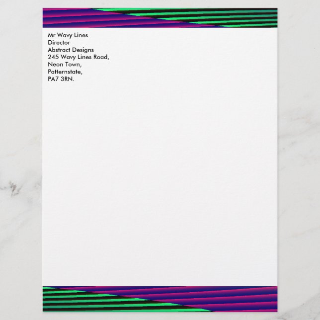 Neon Seas Customizable Letterhead (Front)