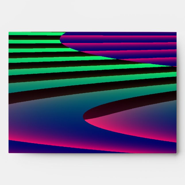 Neon Seas Patterned Envelope (Front)