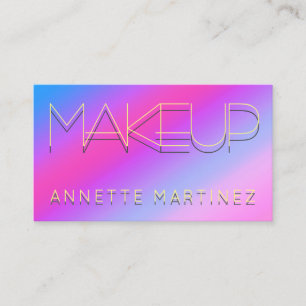 Neon shaded text on violet shiny surface business card