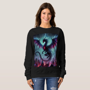 Neon Shadow Dragon-Bat Sweatshirt T-Shirt Design.
