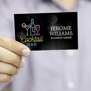 Neon Sign   Cocktail Bar Business Card