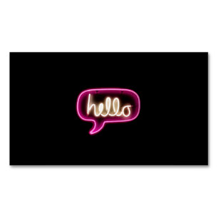 neon sign hello 	Magnetic business card