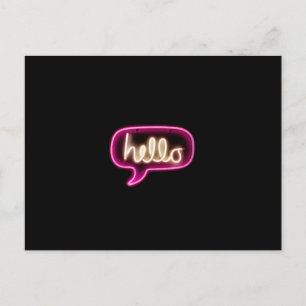 neon sign hello postcard