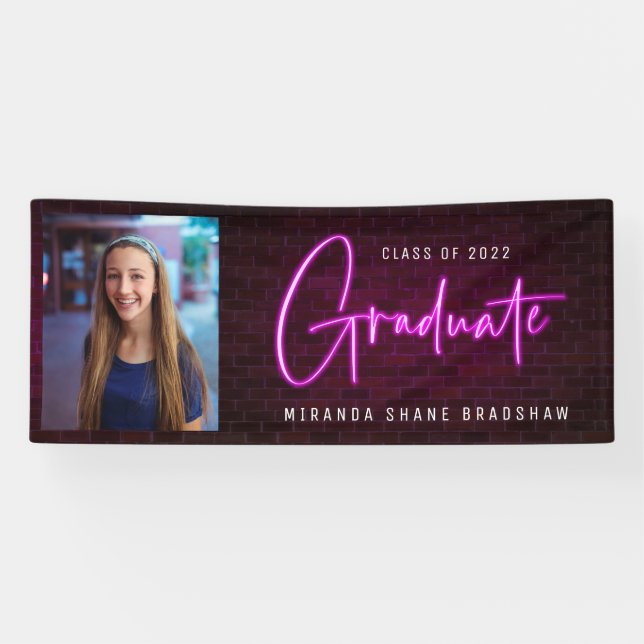 Neon Sign Pink Graduate Photo (Horizontal)