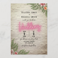 Neon Sign White Brick Botanical Wedding