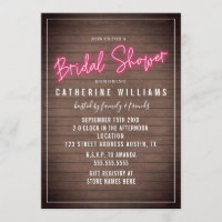 Neon Sign Wood Plank Bridal Shower