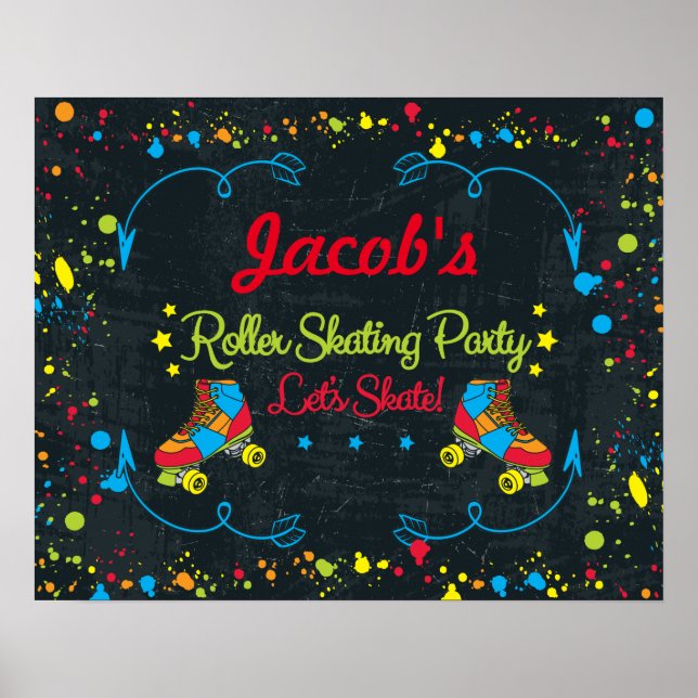 Neon Skate Party Poster (Front)