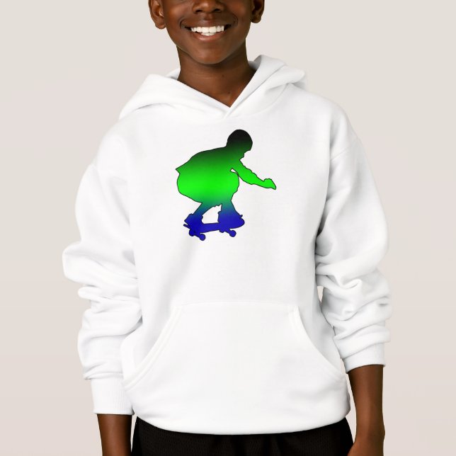 Neon skateboarder garçons sweat - shirt à capuche (Devant)