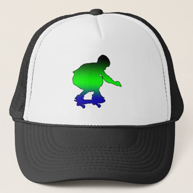 Neon skateboarder trucker hat (Front)