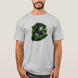 Neon Skeleton DJ Frog Streetwear Aesthetic Design T-Shirt