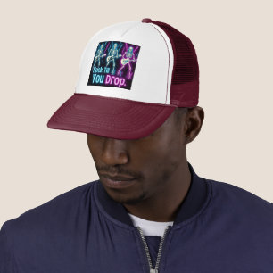 Neon Skeletons Rock Hard Halloween Trucker Hat
