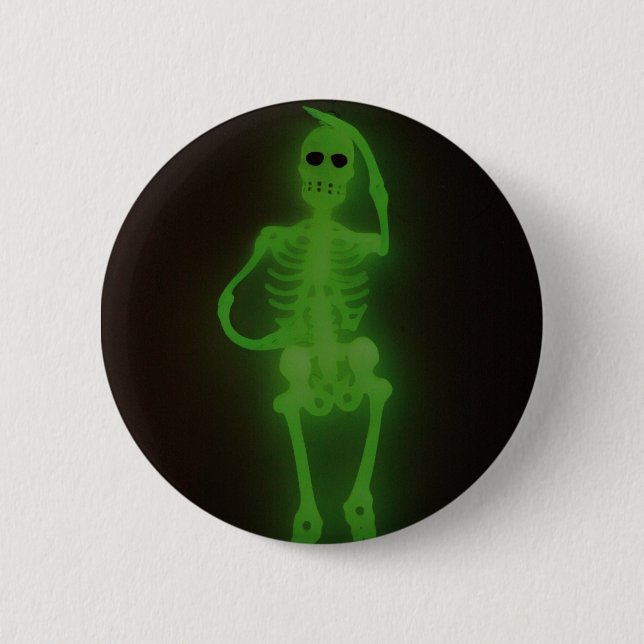 Neon Skelton 2 Inch Round Button (Front)