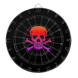 Neon Skull black dartboard