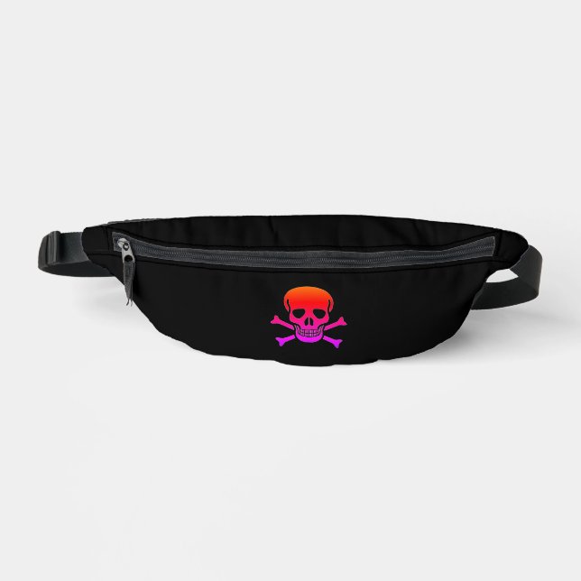 Neon Skull black fanny pack (Front)