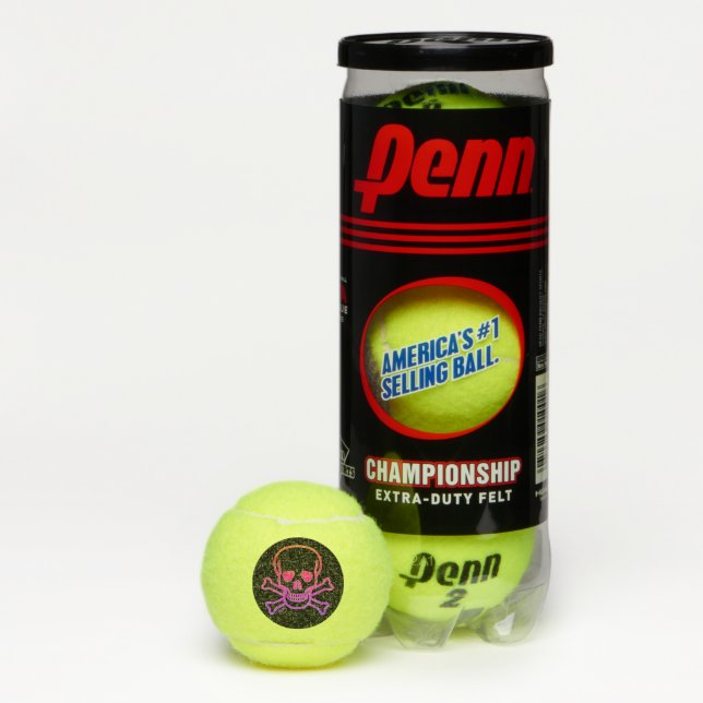 Neon Skull clear black Penn tennis balls (Box)