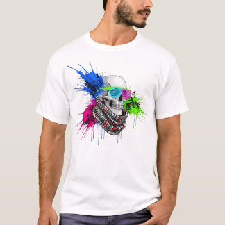 Neon Skull Streetwear Illustration T-Shirt