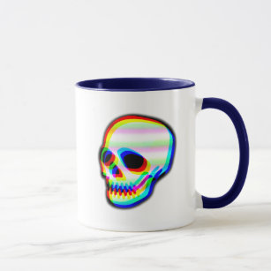 Neon Skull Trendy Modern Art Illustration Mug