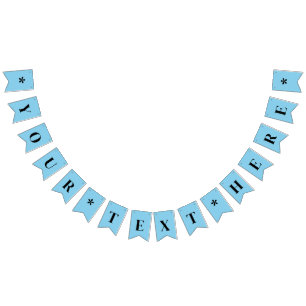 Neon Sky Blue Solid Colour   Custom Bunting Flags