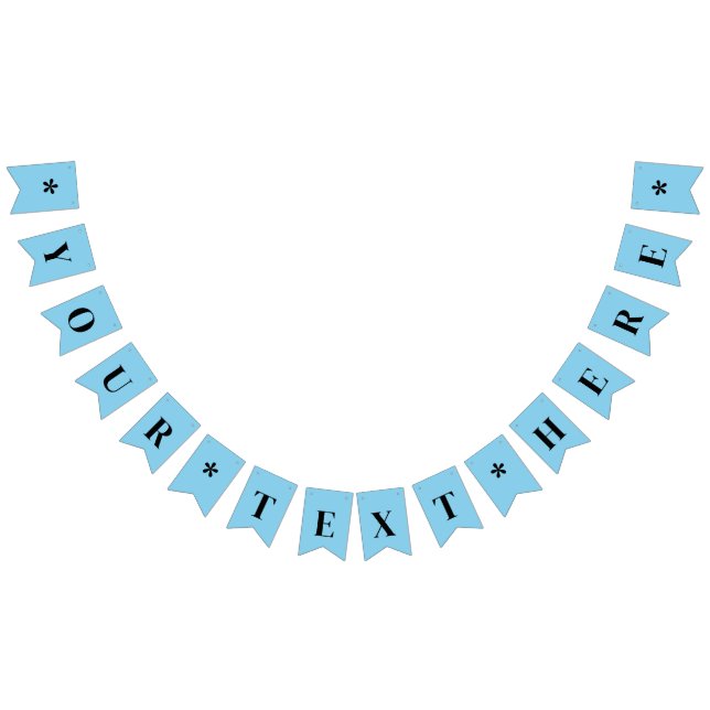 Neon Sky Blue Solid Colour | Custom Bunting Flags (All)