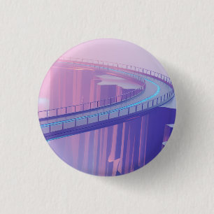 Neon Skybridge Dreamscape 1 Inch Round Button