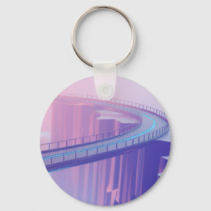 Neon Skybridge Dreamscape Keychain