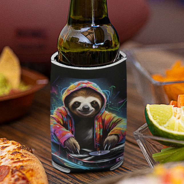Neon Sloth Cool DJ  Can Cooler (Creator Uploaded)