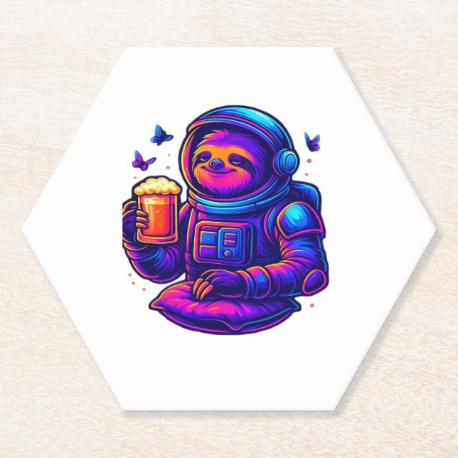 Neon Sloth � Don�t Hurry Essential T-Shirt Paper Coaster (Front)