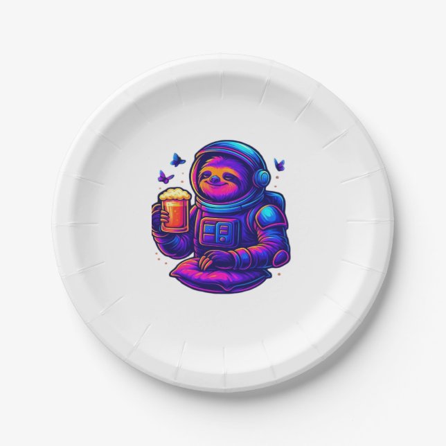 Neon Sloth � Don�t Hurry Essential T-Shirt Paper Plate (Front)