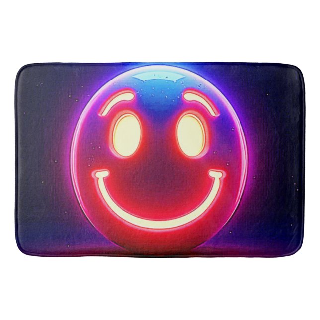 Neon Smile: Happy Glow Bath Mat (Front)