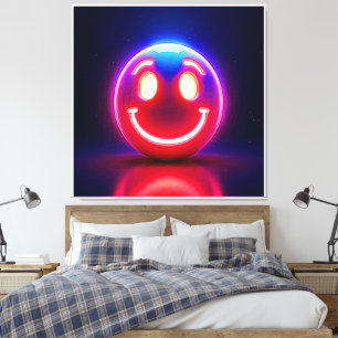 Neon Smile: Happy Glow Canvas Print