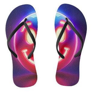 Neon Smile: Happy Glow Flip Flops