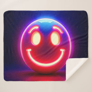 Neon Smile: Happy Glow Sherpa Blanket