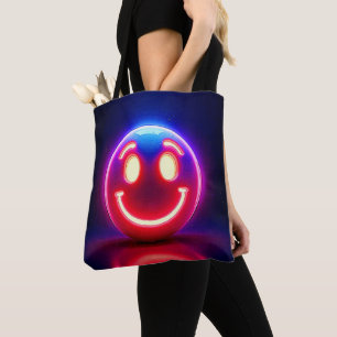 Neon Smile: Happy Glow Tote Bag