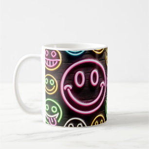 Neon Smiles & Sips Trendy Design Coffee Mug
