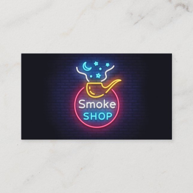 Neon Smoke Shop Business Card (Front)