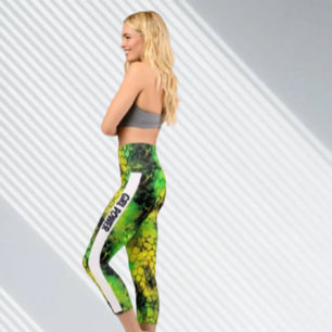 Neon Snake GRL Power Capri Leggings