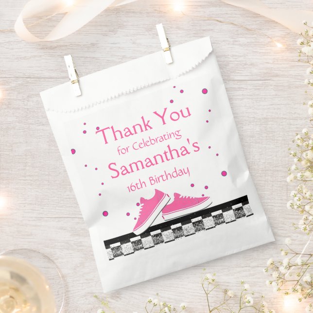 Neon Sneaker Birthday, Glitter  Favour Bag (Clipped)