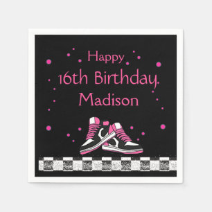 Neon Sneaker Birthday, Glitter Napkin