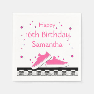 Neon Sneaker Birthday, Glitter Napkin