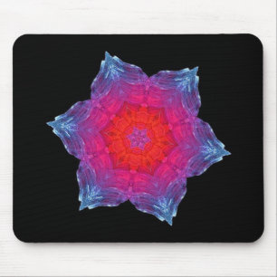 Neon Snowflake Mouse Pad
