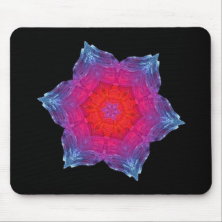 Neon Snowflake Mouse Pad