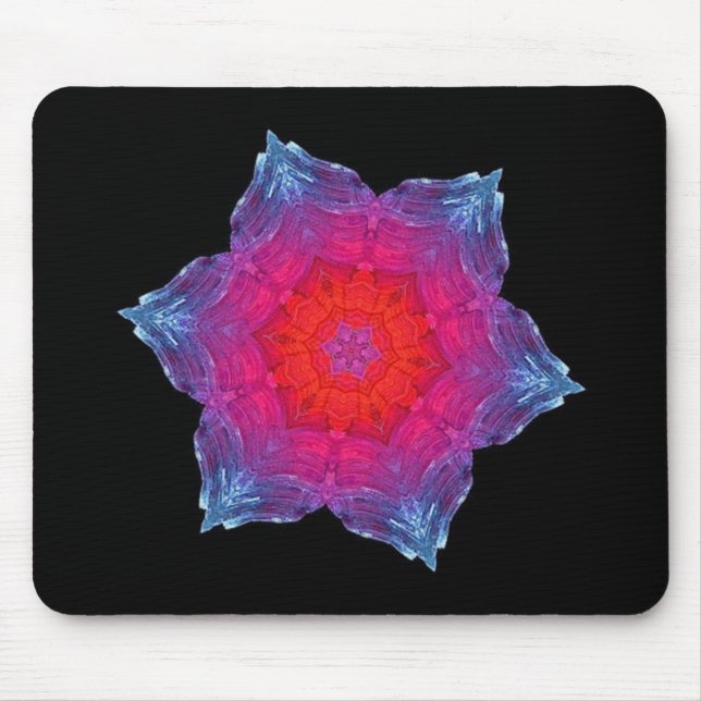 Neon Snowflake Mouse Pad (Front)