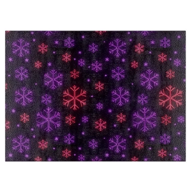 Neon Snowflakes Cutting Board (Front)
