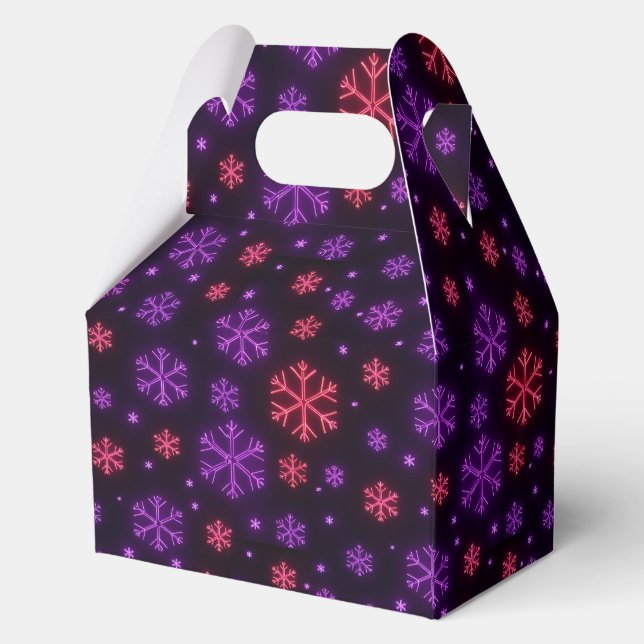 Neon Snowflakes Favor Box (Back)