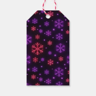 Neon Snowflakes Gift Tags