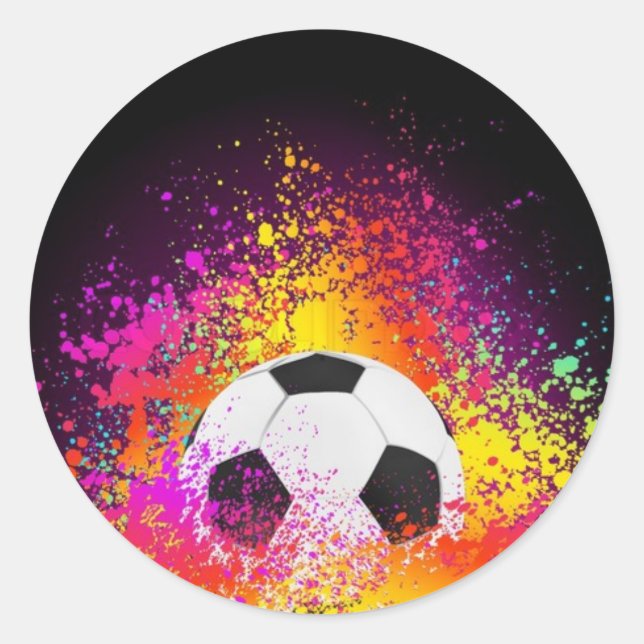 Neon Soccer Ball Stickers (Front)