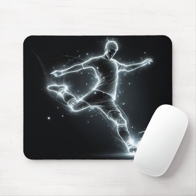 Neon Soccer Player  Mouse Pad (With Mouse)